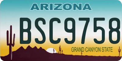 AZ license plate BSC9758