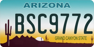 AZ license plate BSC9772