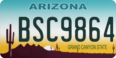 AZ license plate BSC9864