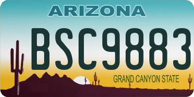 AZ license plate BSC9883