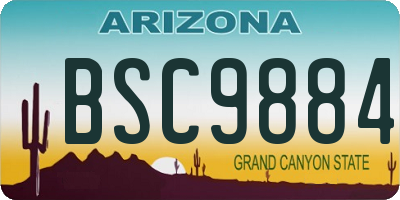 AZ license plate BSC9884