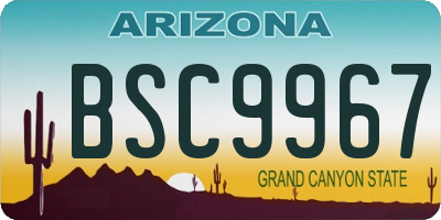 AZ license plate BSC9967