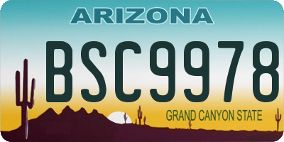 AZ license plate BSC9978