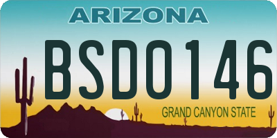 AZ license plate BSD0146