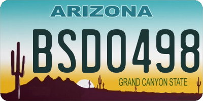 AZ license plate BSD0498