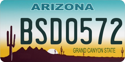 AZ license plate BSD0572