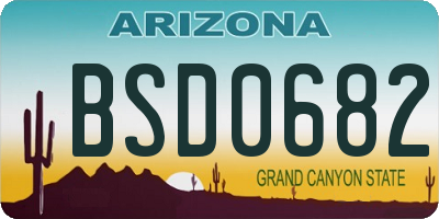 AZ license plate BSD0682