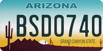 AZ license plate BSD0740