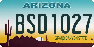 AZ license plate BSD1027