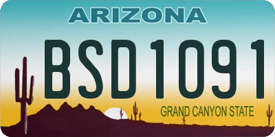 AZ license plate BSD1091