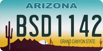 AZ license plate BSD1142