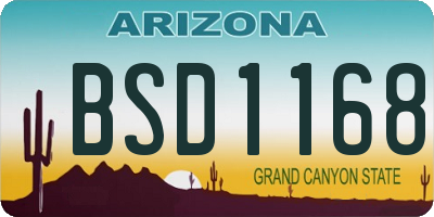 AZ license plate BSD1168