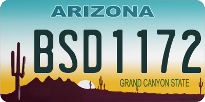 AZ license plate BSD1172
