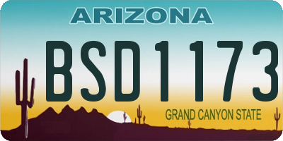 AZ license plate BSD1173