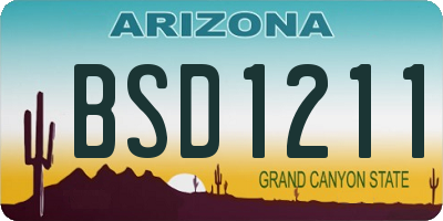 AZ license plate BSD1211