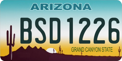 AZ license plate BSD1226