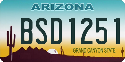 AZ license plate BSD1251