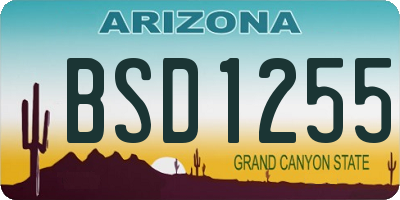 AZ license plate BSD1255