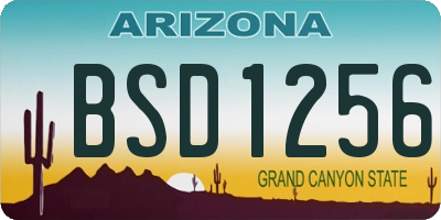 AZ license plate BSD1256