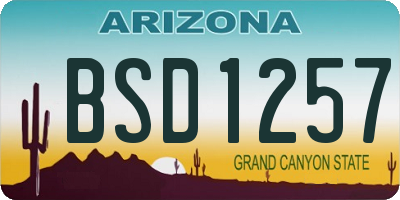 AZ license plate BSD1257