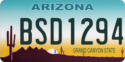 AZ license plate BSD1294