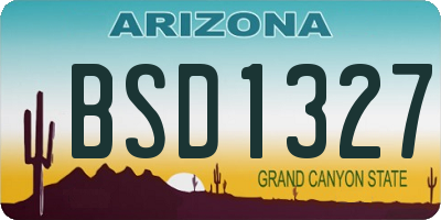 AZ license plate BSD1327
