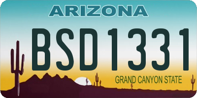 AZ license plate BSD1331