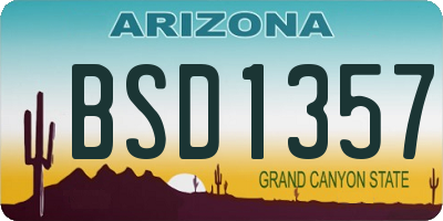 AZ license plate BSD1357