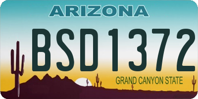 AZ license plate BSD1372
