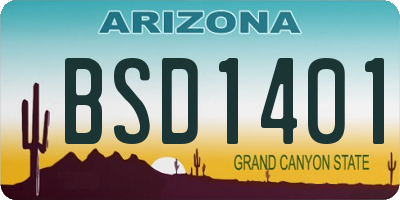 AZ license plate BSD1401