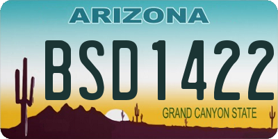 AZ license plate BSD1422
