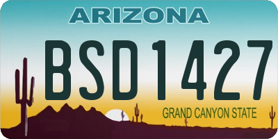 AZ license plate BSD1427