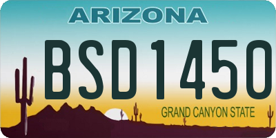 AZ license plate BSD1450