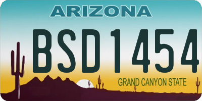 AZ license plate BSD1454