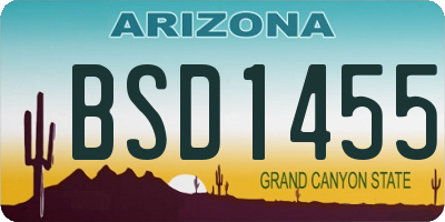 AZ license plate BSD1455