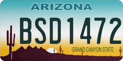AZ license plate BSD1472