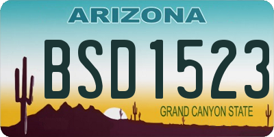 AZ license plate BSD1523