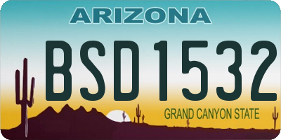 AZ license plate BSD1532