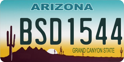 AZ license plate BSD1544