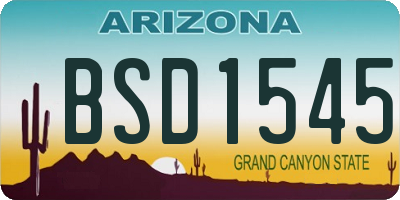 AZ license plate BSD1545