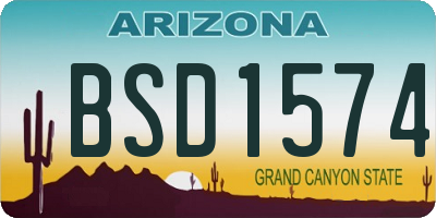 AZ license plate BSD1574