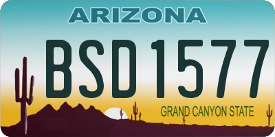 AZ license plate BSD1577