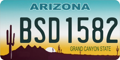 AZ license plate BSD1582