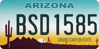 AZ license plate BSD1585