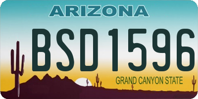 AZ license plate BSD1596