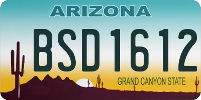 AZ license plate BSD1612