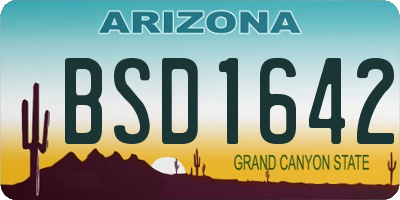 AZ license plate BSD1642