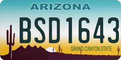 AZ license plate BSD1643