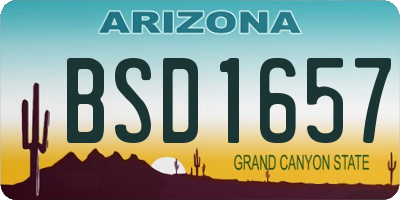 AZ license plate BSD1657