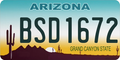 AZ license plate BSD1672